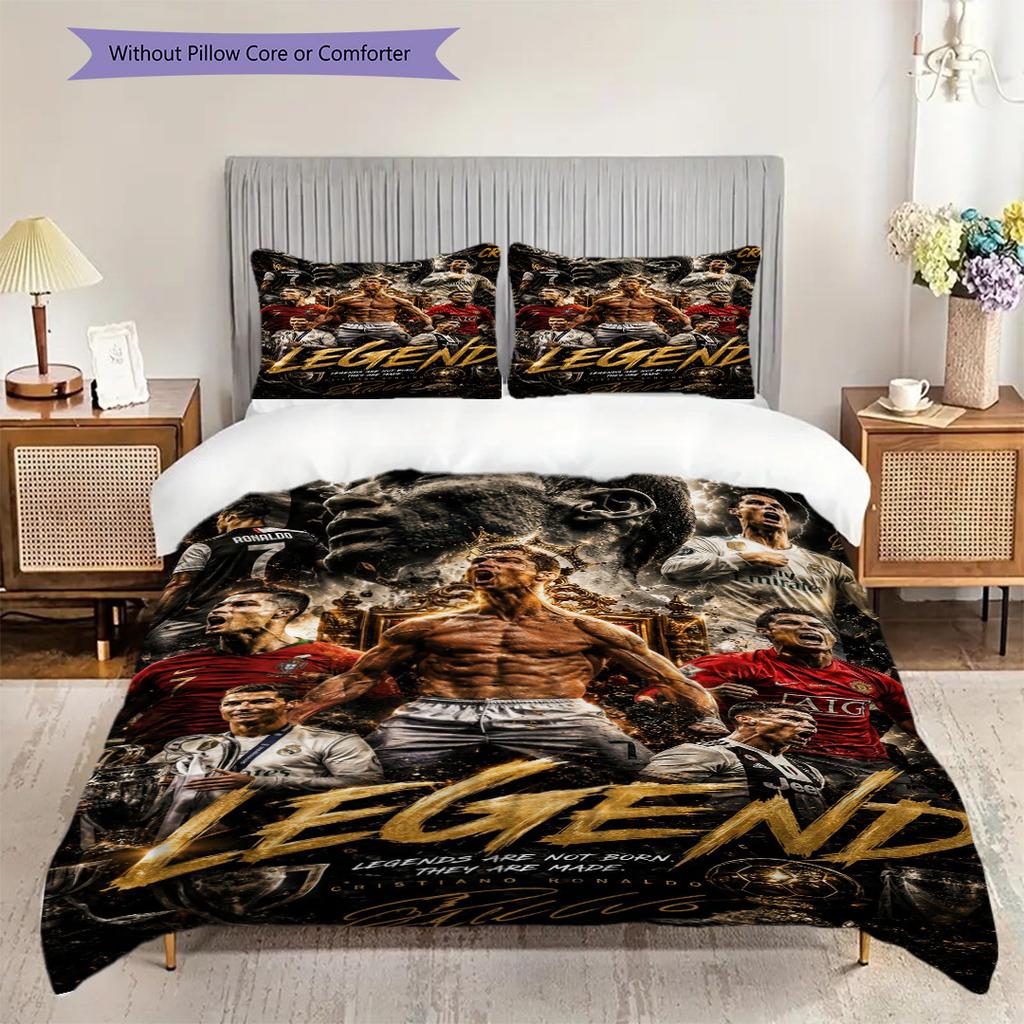 Cristiano Ronaldo Ballon D'Or Triumph Threepiece Set Without Core 1 Duvet Cover 2 Pillowcase Without Core Christmas Birthday Gift