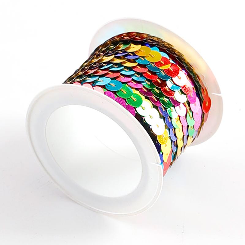 1 рулон ленты с пайетками для украшения платья, красочные украшения из пайеток, повязка на голову, 5 м, аксессуары для ткани ручной работы, катушка с отделкой
