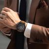 Мужские часы-хронограф с многофункциональным календарем BENYAR, серия Business Leather, водонепроницаемый ремешок из коричневой кожи, аналоговый дисплей