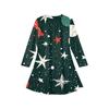 Christmas Day Girls' Long Sleeve Dress - Color Pocket Dress