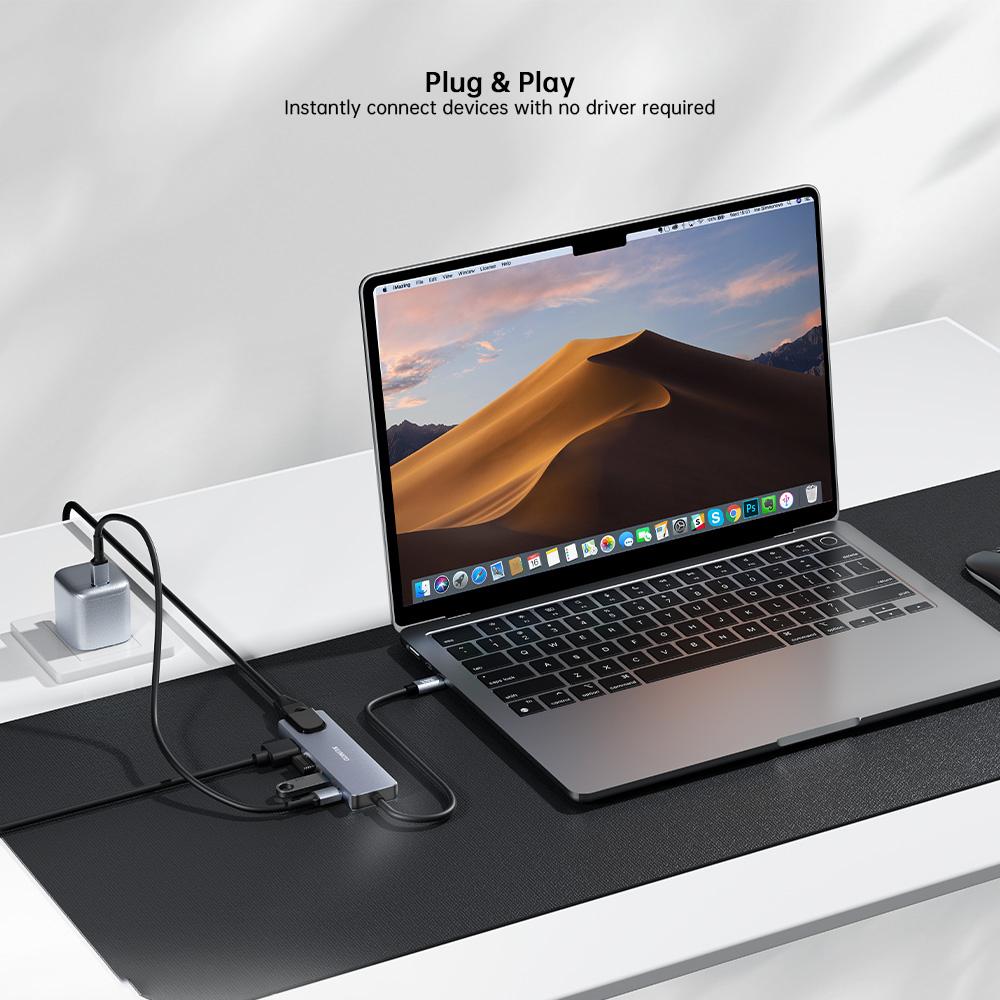 XUNDD XDDC-070 Multi-Port Adapter 5 in 1 USB-C Hub with 4K HD / Ethernet / PD Charging Ports