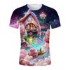 Summer New Rose Castle Colors Beautiful Personality Youth Trend 3D Digital Printing Round Neck Shirt Short Sleeve T-shirt