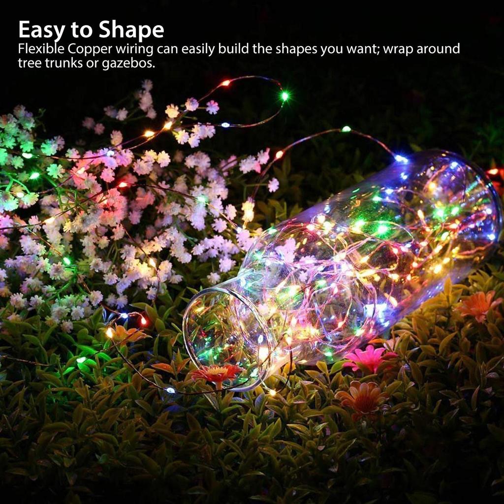 Solar Outdoor Light String 8-mode Fairy Fairy Tale Solar LED Light String Outdoor Christmas Day Decoration Party Atmosphere Light Landscape Light