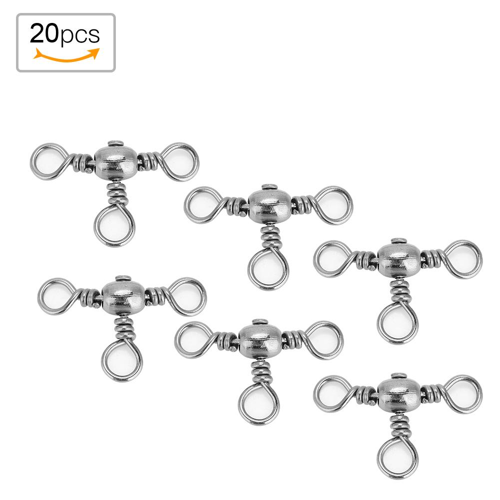 20 шт. Прочные гибкие тройные вертлюжки с вращением, рыболовные коннекторы(2 #)