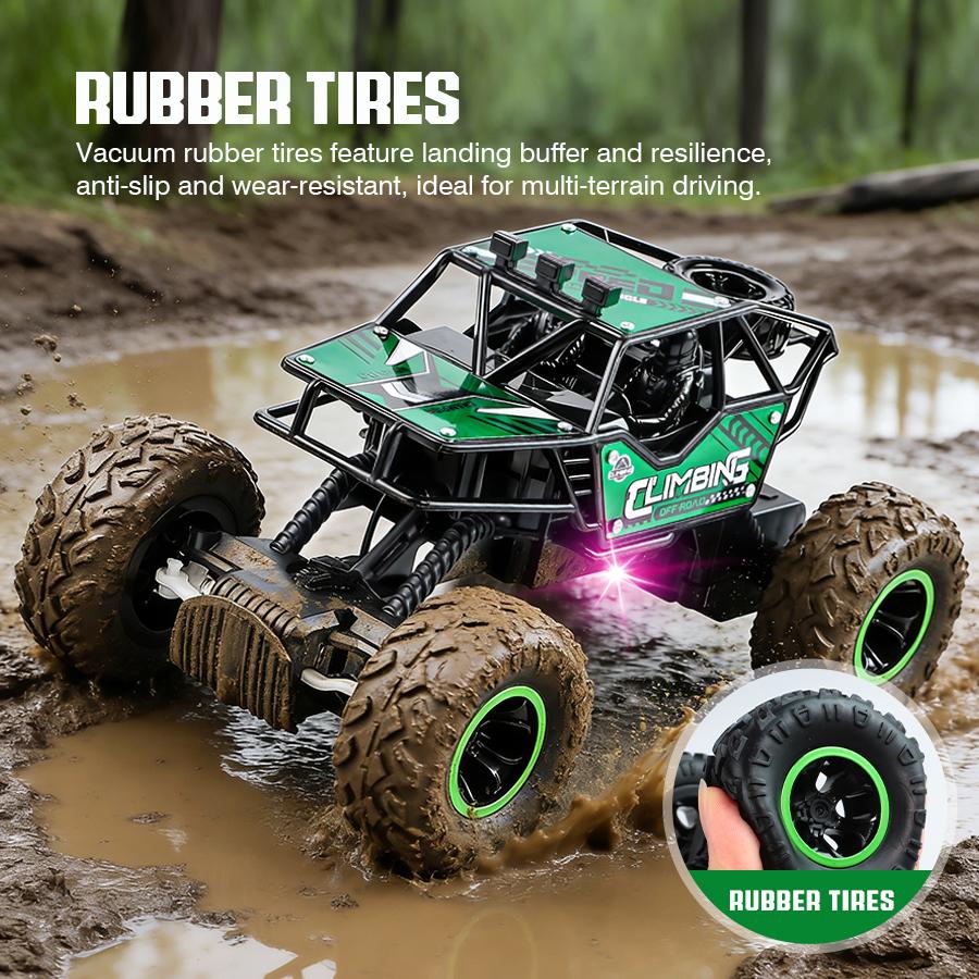 AAXV1 2.4G remote-controlled alloy off-road vehicle with long-distance lighting, rechargeable children's racing toy car, birthday gift