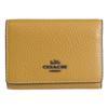 Wallet Trifold Folding Wallet Mini Wallet Compact Outlet Brand Refined Pebble Leather Micro Wallet CM238 [Coach] Women's (FLAX2/Yellow) [Item]