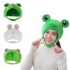 Green Headgear Winter Autumn Hats Female Beanie Caps Bunny Ears Big Frog Eyes Hat Plush Hat Rabbit