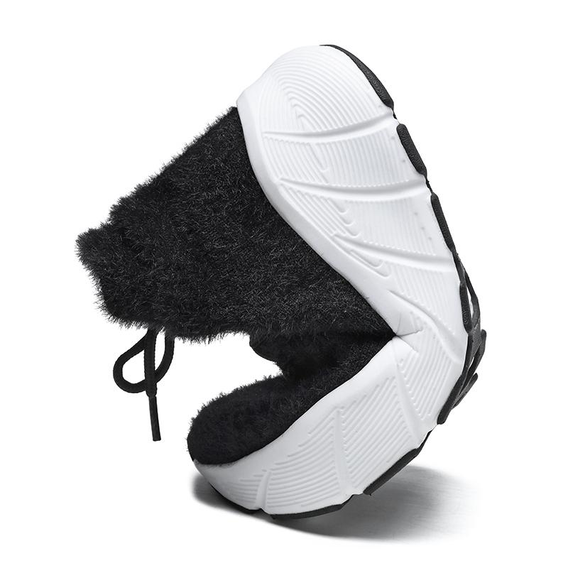 TUINANLE Women New Winter Snow Sneakers Outdoor Non Slip Thick Cotton Shoes Keep Warm Low Heels Flock Shoes