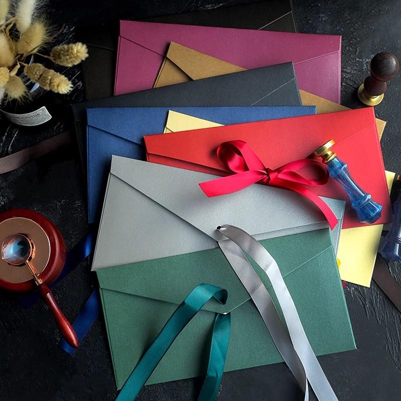 5 шт., красочные ленты, конверты, каваи, бант, подушечки для букв, обложка, пригласительные открытки для свадебной вечеринки, конверты, школьные канцелярские товары