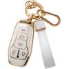 Ford Key Fob Cover with Ford Keychain, Car Key Fob Case Compatible with Ford Fusion Mustang F150 Edge Explorer Lincoln MKZ MKC MKX Smart