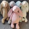 60cm Bunny Plushies Doll Toys Stuffed Dolls Rabbit Big Animal Lunar Chinese New Year Toy Easter Gift for Friends Children