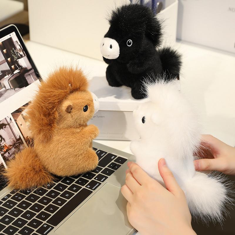 Simulation Horse Plush Toy Soft Realistic New Born Pony Stuffed Doll 3 Colors Home Decoration Party Ornamen Birthday Gifts