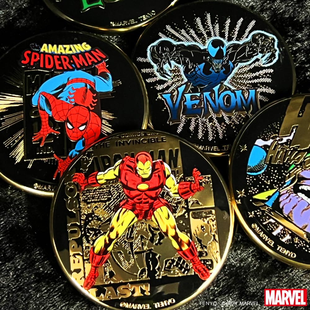 Tenyo Подавляющий Золотой Значок Персонаж Marvel в Коробке Значок с Покрытием из 24-каратного Золота Диаметр ТОМ.2 [Продано 10] Прибл.. 5.6cm