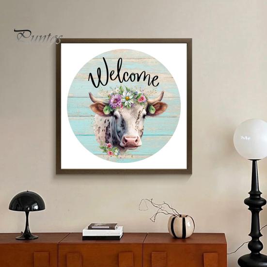 1 комплект, комплект для рисования животных из искусственного алмаза, красочный цветок, узор коровы, сделай сам, стразы, вышивка крестиком, рисунок, украшение для дома, искусство из искусственного алмаза