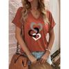 Fashion Ladies T-Shirt Short Sleeve Tops Heart Shape 3d Shirt Tees Girls O-Neck Oversized Apparel Summer Clothing Women's