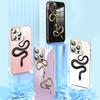 N71 Black Gold Snake Plating Edge Soft TPU Phone Cases for Xiaomi 14 Poco M5s X5 F6 Redmi 13C 12C 8 Note 12 10 11 13 Pro Plus Shockproof Cover