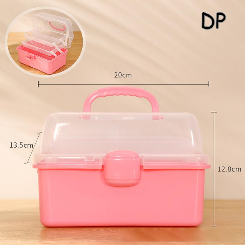 3-Tier Foldable Storage Box Children's Hair Accessories Organizer with Handles- Cute Jewelry Case Portable Medicine Cabinet