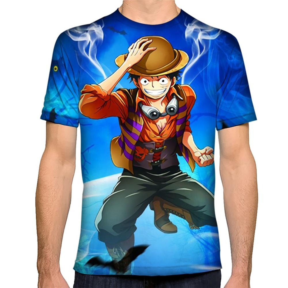 Летняя мода креативность Луффи 3D печать горячая личность модная крутая рубашка с короткими рукавами