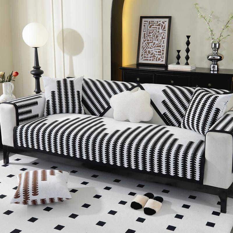 Nordic High-End Chenille Sofa Cushion, Four-Season Universal Seat Cushion, Non-Slip Leather Sofa Cover New Cover
