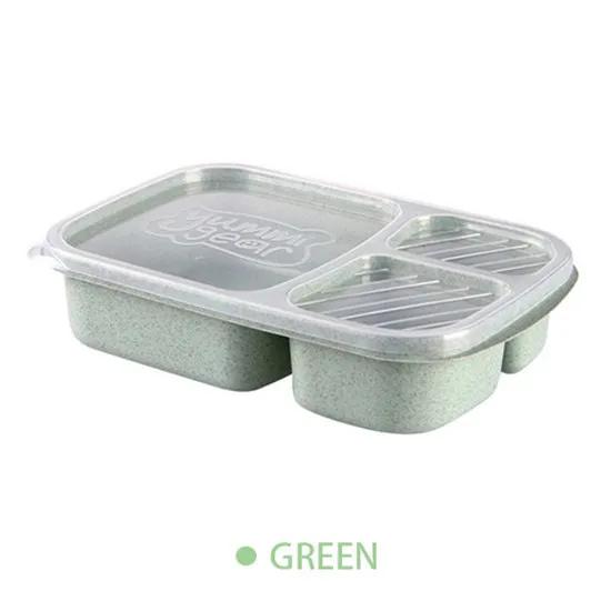 Wheat Straw Lunch Box Portable Bento Box With Compartment Picnic Bento Box Fruit Container Microwave Oven Dinnerware for Student
