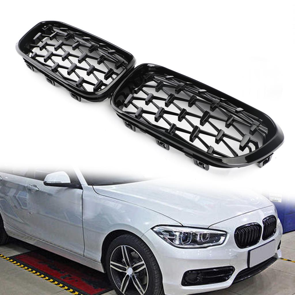Areyourshop Meteor Black Front Kidney Grille For BMW 2015-2017 1 Series F20/F21