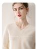 Minimalist Women's Pure Cashmere V-Neck Loose Knit Sweater - Early Autumn Pullover Top