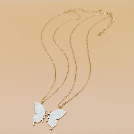 2Pcs/Set Friendship Necklace Meaningful Bright Luster All Match Adjustable Extension Chain Decoration Gift Best