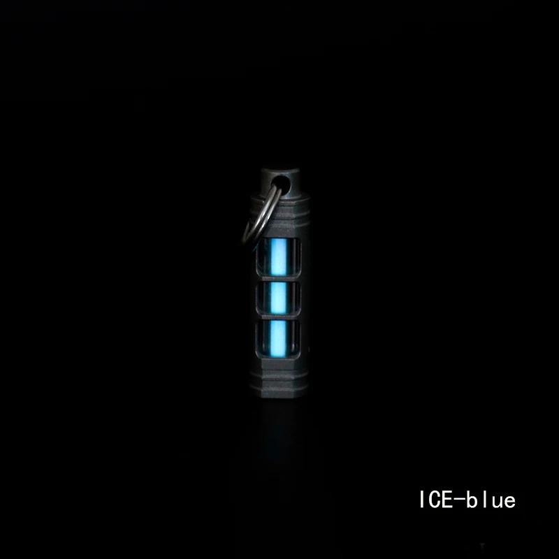 Брелок из титанового сплава с тритиевой трубкой, самосветящаяся тритиевая трахея, подвеска 3,5 * 25 мм, съемный тритий