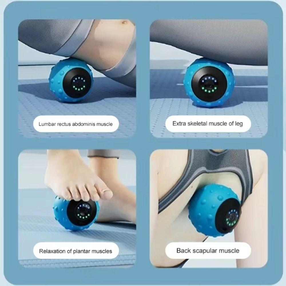 5 Gears Vibrating Massage Ball Portable Massage Equipment Powerlifting Recovery Foam Roller Sport