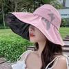 Empty Top Large Visor Sun Hat UV Protection Sunscreen Bucket Hat Summer Sun Cap  Travel