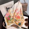 Soft Head Scarf Silk Hijab Foulard Luxury Square Scarf  Women Female