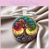 Life Tree Glass Jewelry Keychain With Artistic Lines For Holiday Gifts And Memorials