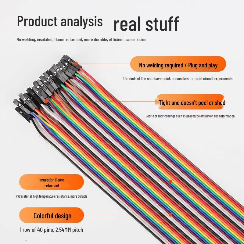 Masifu 2.54mm 40P Color Dupont Jumper Wires