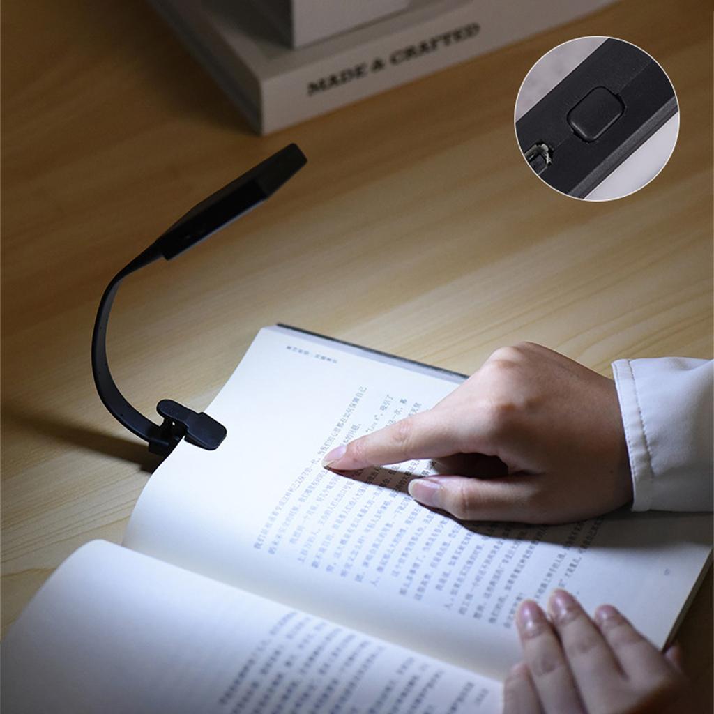 USB перезаряжаемая клипса для чтения книг 3 цвета лампа для чтения Регулируемая яркость лампа для чтения для детей помощь во сне освещение для Kindle