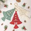DIY Christmas Tree Macrame Kit Cotton Rope Braiding Set Hand Knitting Boho Christmas Tassel Decor Kit for Beginners