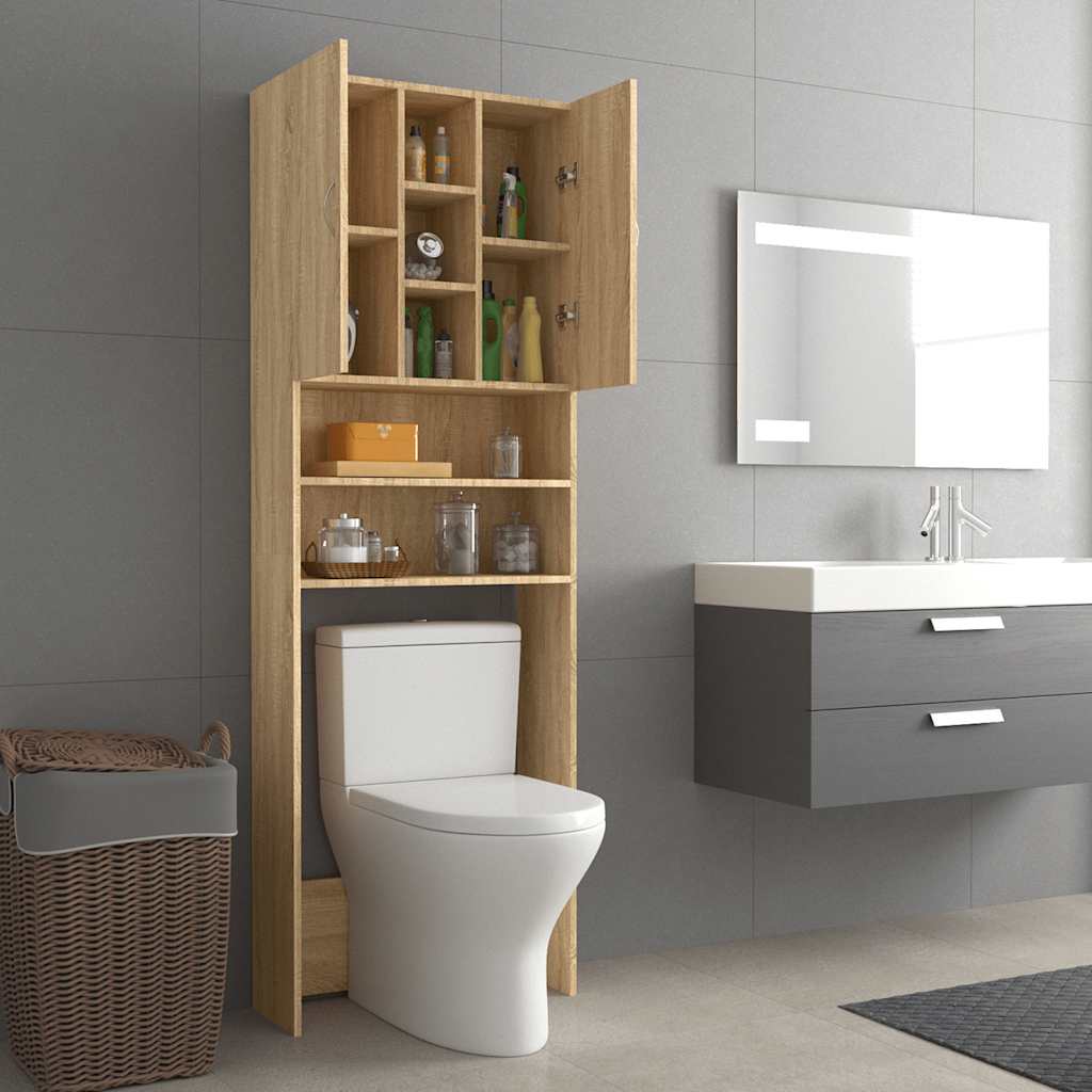 Washing Machine Cabinet in Sonoma Oak 64 x 25.5 x 190 cm