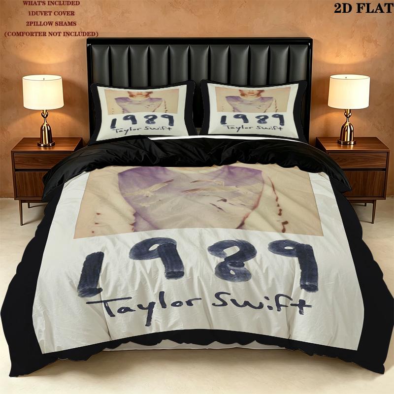 Taylor Pattern Bedding Quilt Set Quilt Cover Pillowcase Home Birthday Gift(1 * duvet cover + 2 * pillowcase, without core)