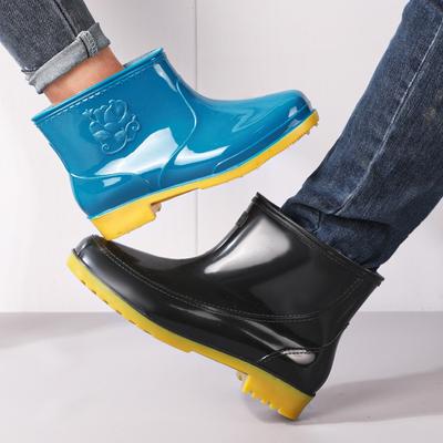 Короткие женские резиновые сапоги кухонного желтого цвета с нескользящей подошвой, домашние водонепроницаемые бахилы нейтральные без логотипа, водные сапоги с низким голенищем, дождевые сапоги