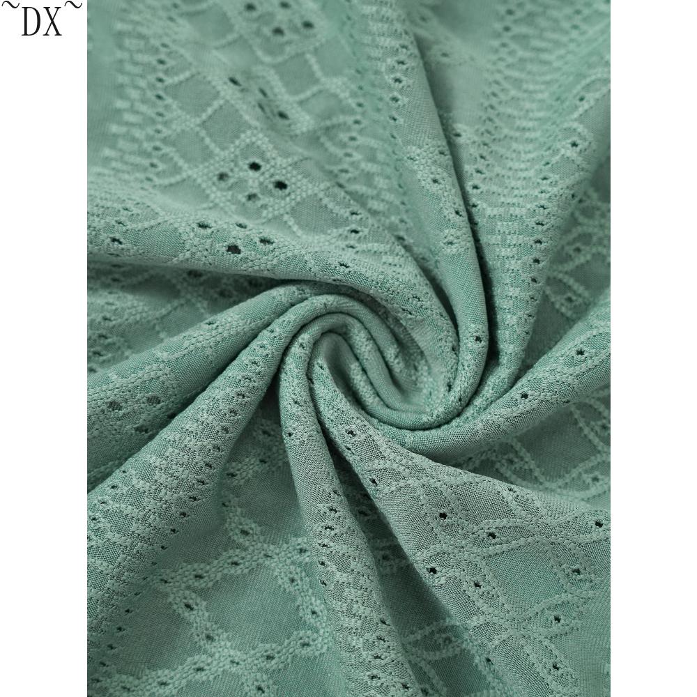 DX - весеннее и летнее новое желание, женский однотонный повседневный вязаный ажурный комплект с круглым вырезом для внешней торговли в Европе и Америке