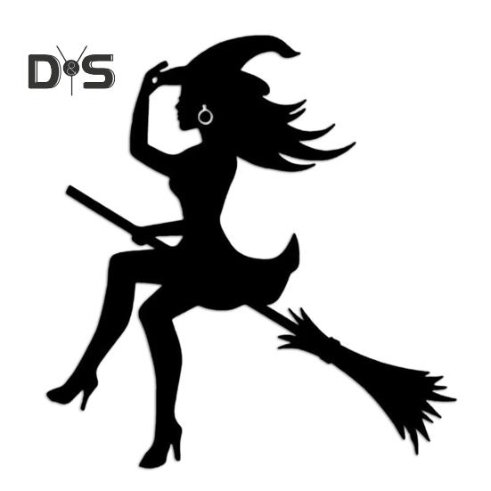 Хэллоуин ведьма автомобиль наклейка летающая метла устойчивая к атмосферным воздействиям самоклеящаяся авто внедорожник мотоцикл окно автомобиля украшение стены кузова девушки сделка автомобиль