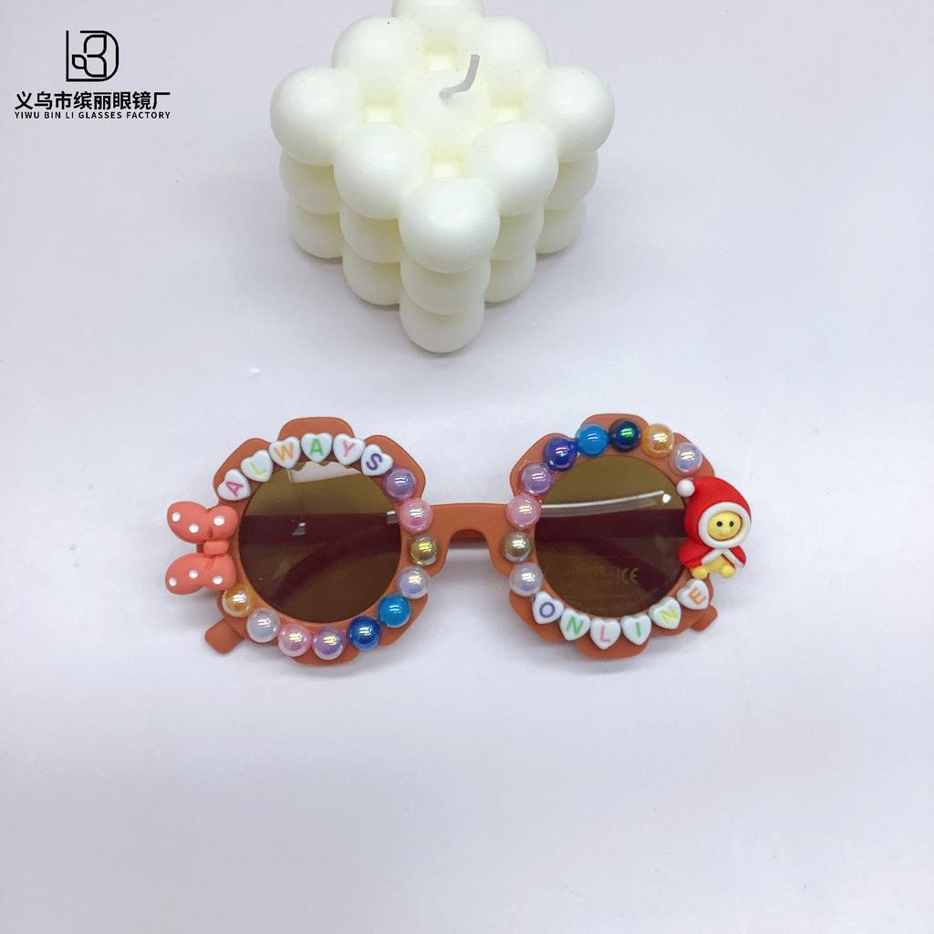 Travel Sunscreen And Uv Protection Diy Cute Baby Sunglasses Trendy Fashion Children'S Eye Protection Glasses
