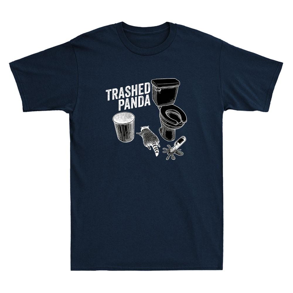Trashed Panda Funny Raccoon Gets Drunk Meme Humor Saying Vintage Unisexs Tshirt