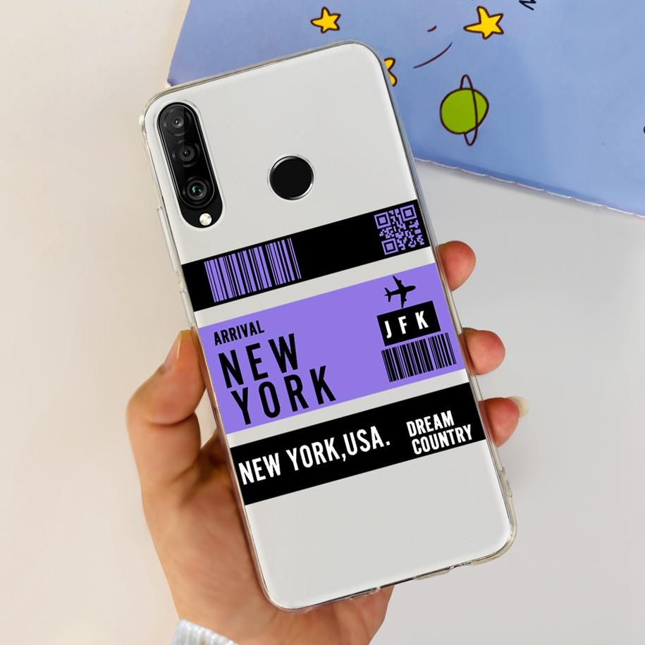 For Huawei P30 Lite Case 2020 Fashion Flower Bumper Soft Silicone Clear Cover For Huawei P30 Lite Pro Fundas P 30 P30Lite Hoesje
