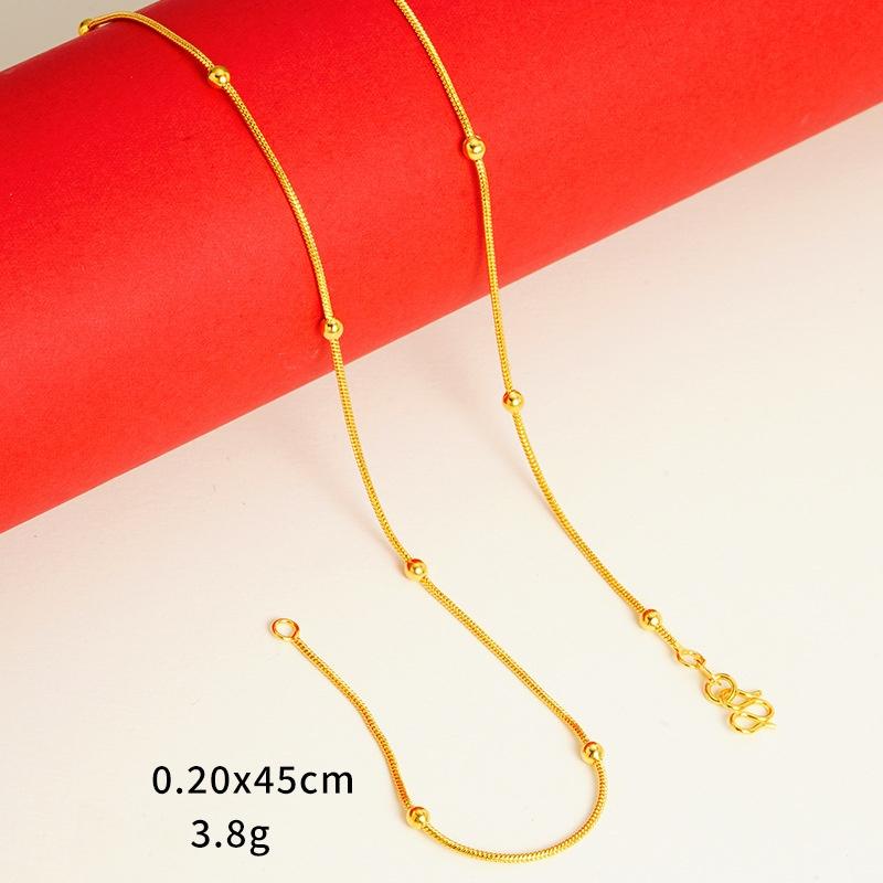 Ювелирные изделия из золотого песка для женщин, долговечная стойкость цвета, высококачественные аксессуары для ключичной цепи Niche, имитация золотой цепи
