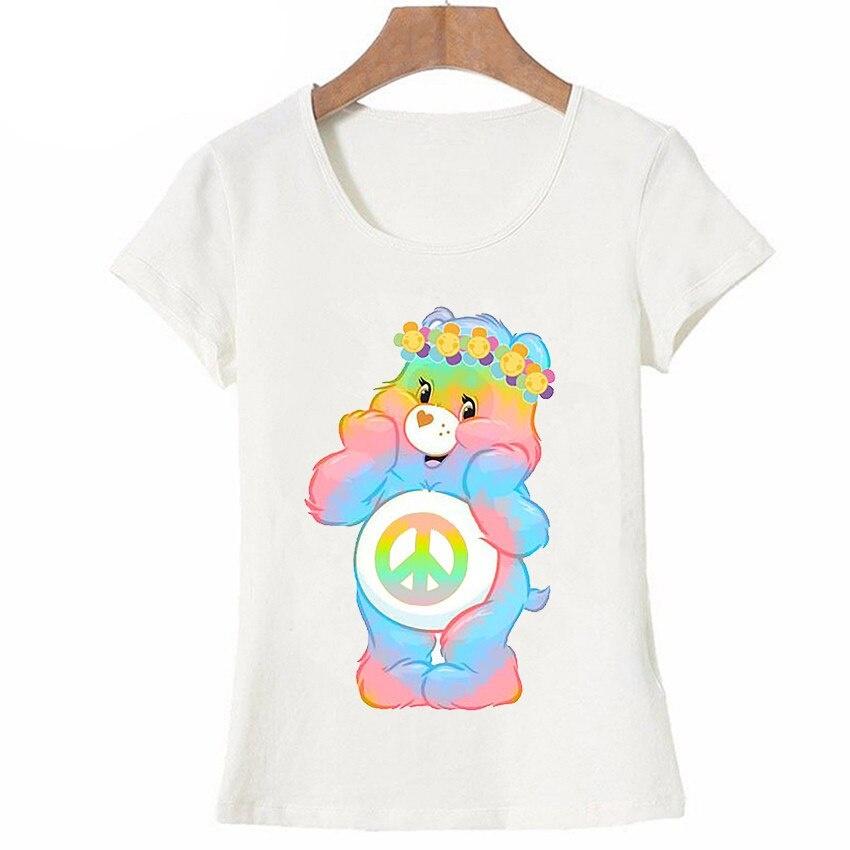 Футболка Care Bear, забавные футболки Femme, футболка Tumblr 90-х годов, рубашка Harajuku Kawaii, белая женская футболка унисекс 13475