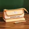 Desktop Storage Embroidery Letters Pencil Case Pencil Pouch Cloth Stationery Bag  Office