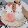 Cartoon Animation Real Fox Plush Rabbit Key Chain Pendant Fashion Kawaii Rabbit Fur Ball Car/Backpack Accessories Ppendant Toy