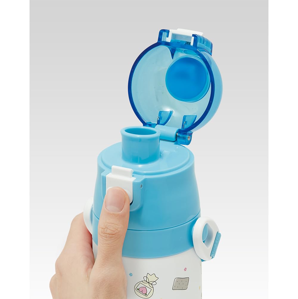 Skater Water 420ml or 350ml Sanrio Small Stainless Sports Bottle for Children's Bottle, 2-Way, (Direct Drinking) (Cup Drinking), "I'm Doraemon"