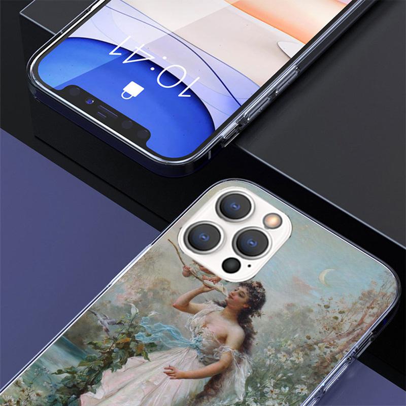 Чехол для телефона в стиле живописи эпохи Возрождения Для iPhone 17 Air 16 Pro Max 16E 15 + 14 Plus 11 12 13 Mini 7 8 SE Подарок Печатная Обложка Fundas 17 A