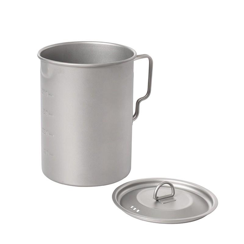 Titanium Single Serving Pot Camping Hiking Backpacking Lightweight Foldable Deep Cookware Cup